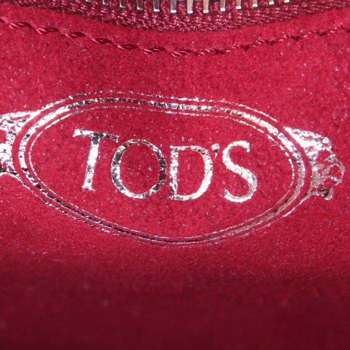 Sac à main Tod's Wave mini en cuir rouge - Detail D4