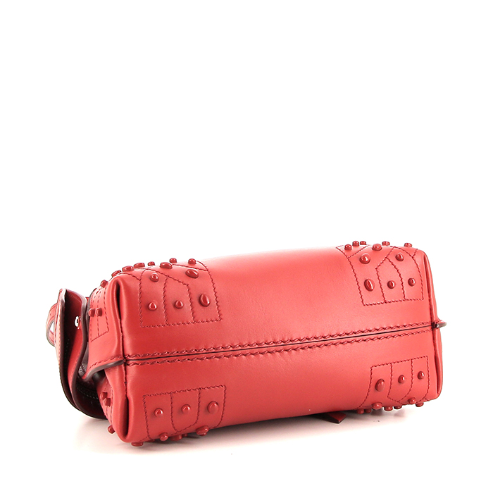 Sac à main Tod's Wave mini en cuir rouge - Detail D5