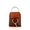 Chloé Faye Bracelet handbag in brown leather and brown suede - 360 thumbnail