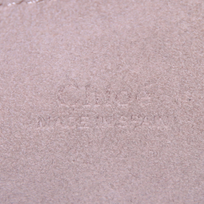 Bolso de mano Chloé Faye Bracelet en cuero marrón y ante marrón - Detail D4