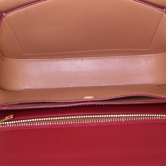 Bolso de mano Loewe Goya en cuero color burdeos - Detail D3