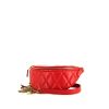 Pochette-ceinture Balenciaga Souvenir en cuir matelassé rouge - 00pp thumbnail