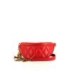 Balenciaga Souvenir clutch-belt in red quilted leather - 360 thumbnail