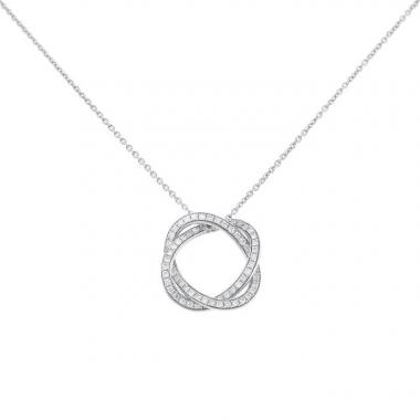 Collana Poiray Tresse modello piccolo in oro bianco e diamanti