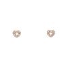 Poiray Coeur Secret small earrings in pink gold and diamonds - 00pp thumbnail