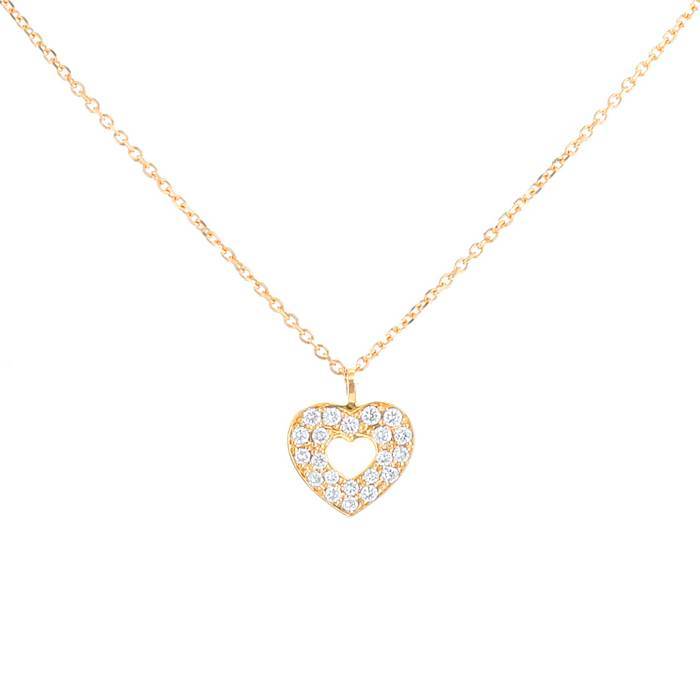 Colgante Poiray Coeur Secret mini en oro rosa y diamantes - 00pp