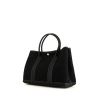 Hermes Garden Party shopping bag in black canvas and black leather - 00pp thumbnail