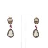 Pomellato Bahia pendants earrings in pink gold,  smoked quartz and ruby - 360 thumbnail