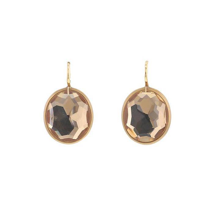 Paire de pendants d'oreilles Pomellato Narciso en or rose et quartz - 00pp