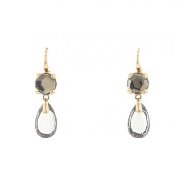 Paire de pendants d'oreilles Pomellato Narciso en or rose et quartz fumé