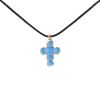 Pomellato Croix pendant in pink gold,  turquoises and rock crystal - 00pp thumbnail