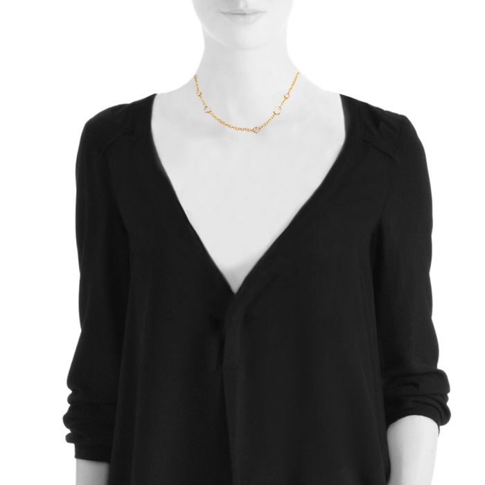 Collier Pomellato Capri en or rose,  cristal de roche et quartz rose - Detail D1