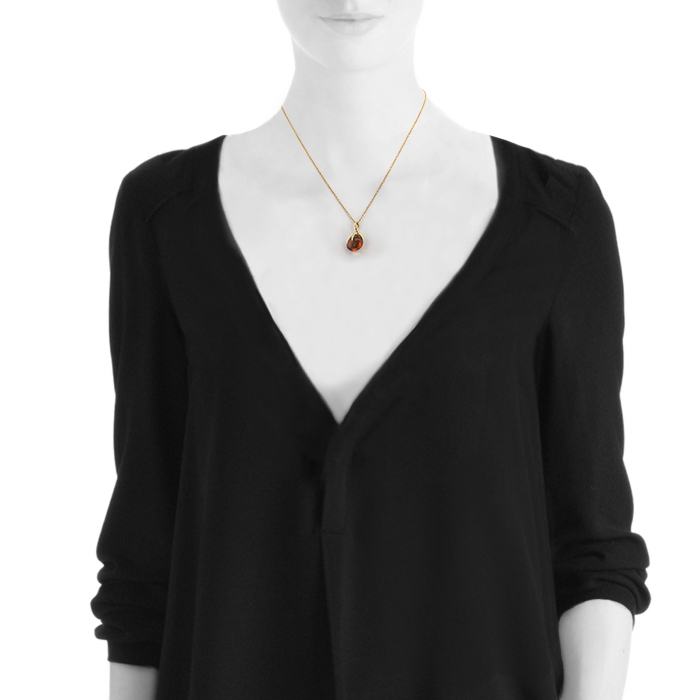 Collier Pomellato Veleno en or rose et citrine - Detail D1