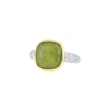 Anello Pomellato Shéhérazade in oro bianco,  diamanti e peridoto