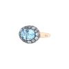 Pomellato Tabou small model ring in pink gold,  silver and topaz - 00pp thumbnail