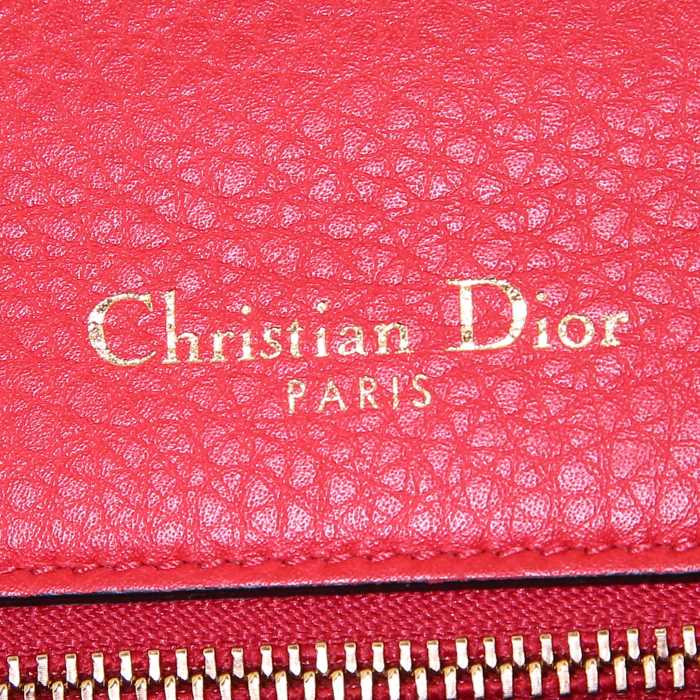 Sac à main Dior Diorama en cuir rouge - Detail D4