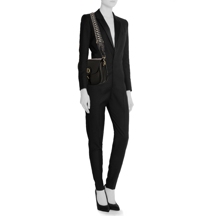 Borsa a tracolla Dior Bobby in pelle nera - Detail D1