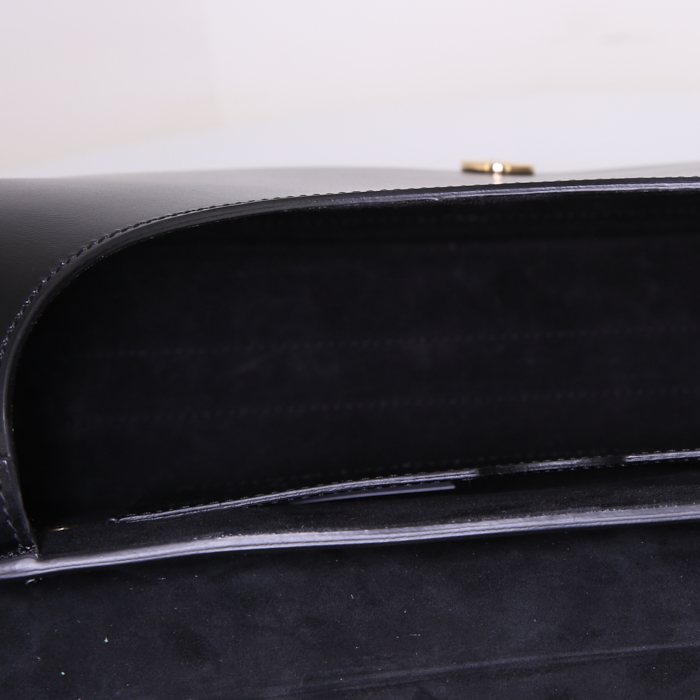 Sac bandoulière Dior Bobby en cuir noir - Detail D2