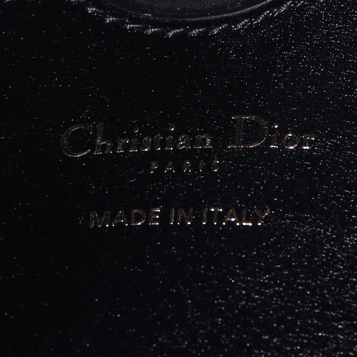 Sac bandoulière Dior Bobby en cuir noir - Detail D3