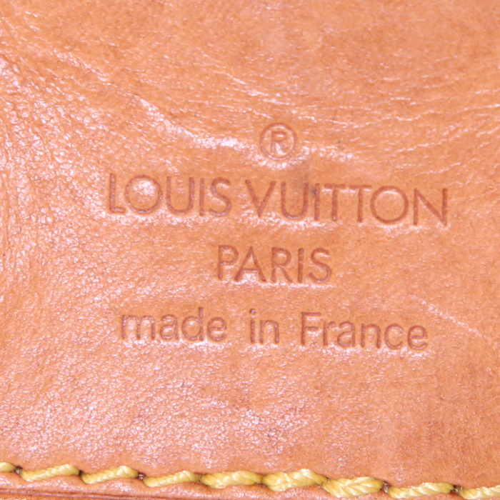 Sac à dos Louis Vuitton Montsouris en toile monogram marron et cuir naturel - Detail D3