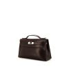 Hermès Kelly - Clutch pouch in brown ebene Everkcalf leather - 00pp thumbnail