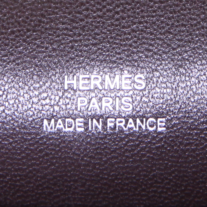Bolsito de mano Hermès Kelly - Clutch en cuero Everkcalf color ébano - Detail D3
