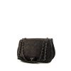 Chanel Timeless shoulder bag in black and silver leather - 00pp thumbnail