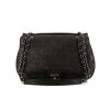 Chanel Timeless shoulder bag in black and silver leather - 360 thumbnail