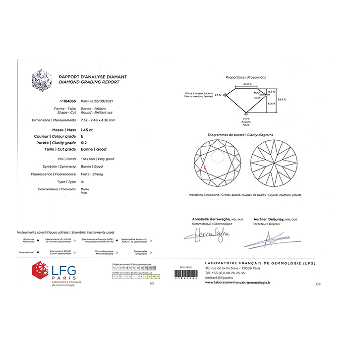 Bague solitaire en or jaune et diamants (diamant central de 1,45 ct) - Detail D3
