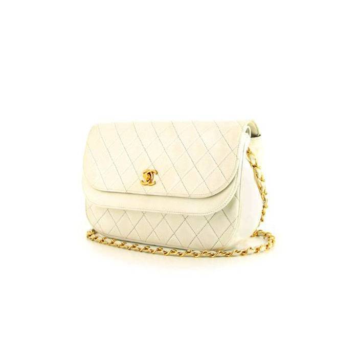 Chanel  Vintage handbag  in white quilted leather - 00pp