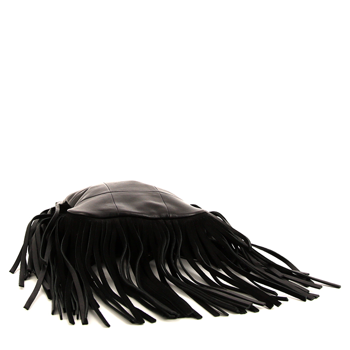 Saint Laurent Anita shoulder bag in black leather - Detail D4
