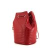 Mochila Celine C bag en cuero acolchado rojo - 00pp thumbnail