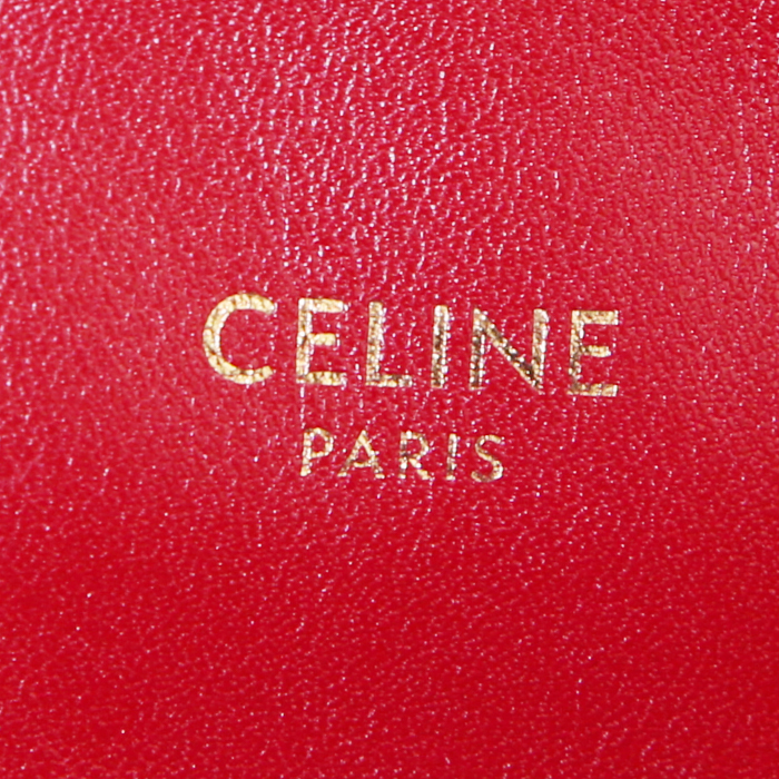 Mochila Celine C bag en cuero acolchado rojo - Detail D3