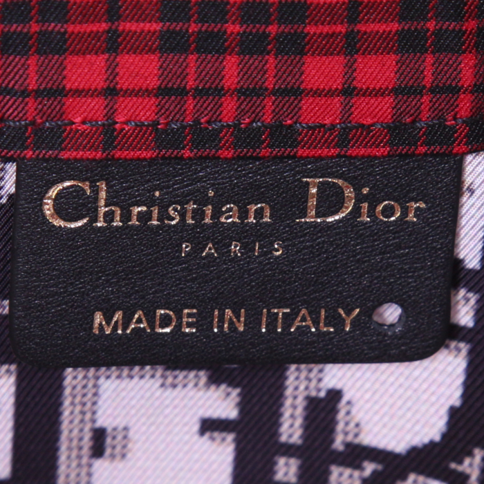 Dior shopping bag in red and blue printed patern canvas - Detail D3