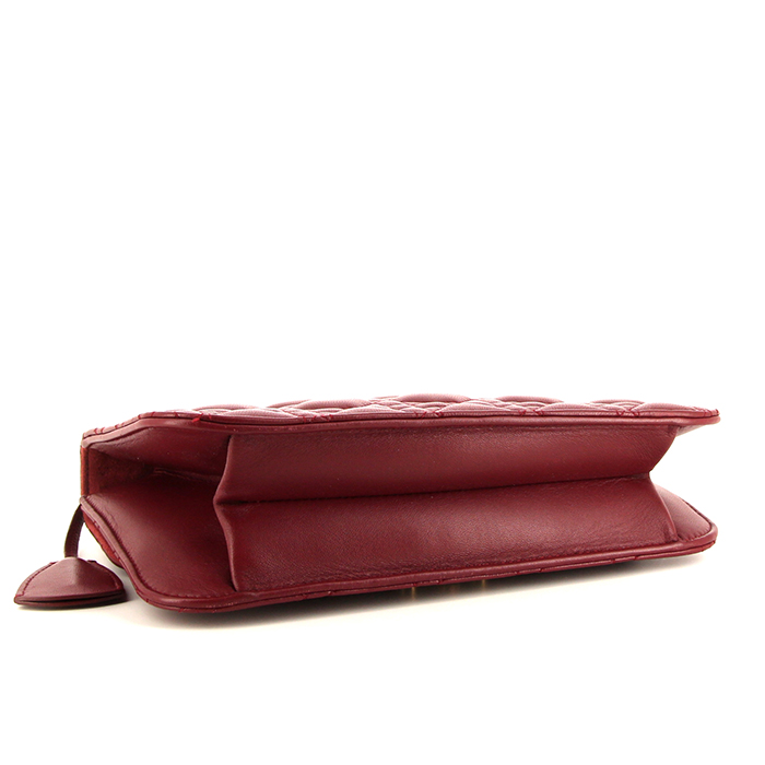 Bolso de mano Dior Dioraddict en cuero cannage color burdeos - Detail D5