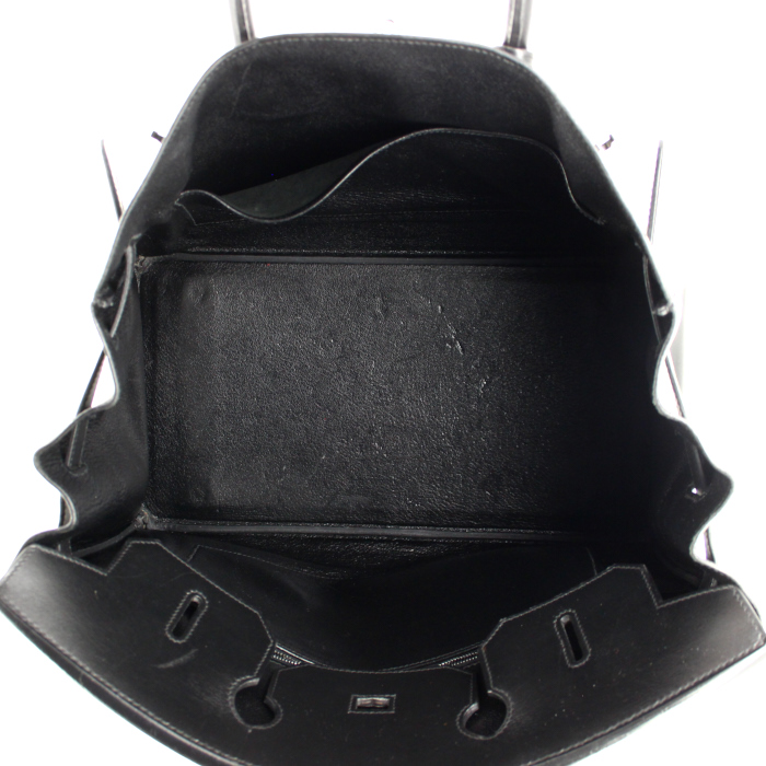 Sac à main Hermes Birkin 35 cm en cuir box noir - Detail D2