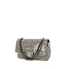 Chanel Timeless Classic bag worn on the shoulder or carried in the hand in black and white patent leather - 00pp thumbnail