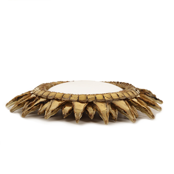 Line Vautrin, "Soleil à pointes" (sun with spikes) convex mirror, model n°2, in talosel and mirrors, signed, around 1955 - Detail D2