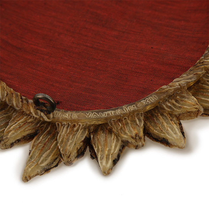 Line Vautrin, "Soleil à pointes" (sun with spikes) convex mirror, model n°2, in talosel and mirrors, signed, around 1955 - Detail D5