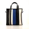Balenciaga Bazar shopper small model shopping bag in blue, white and black leather - 360 thumbnail