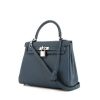 Hermes Kelly 25 cm handbag in blue Colvert togo leather - 00pp thumbnail