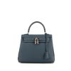 Hermes Kelly 25 cm handbag in blue Colvert togo leather - 360 thumbnail