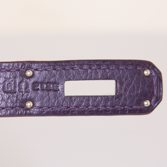 Hermes Birkin 30 cm handbag in purple togo leather - Detail D4