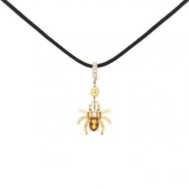 Ciondolo Chaumet Attrape Moi Si Tu M'Aimes in oro giallo,  diamanti e quarzi citrini