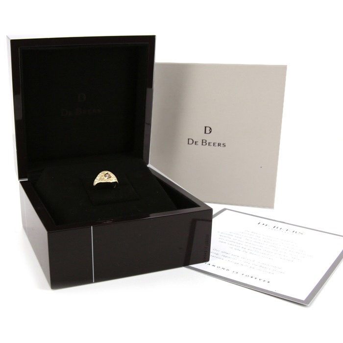 Bague De Beers Aurora en or jaune, diamant brun brut et diamants - Detail D2