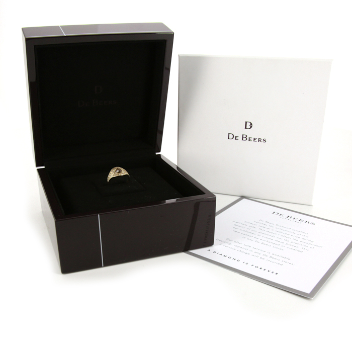 De Beers Aurora ring in yellow gold, brown rough diamond and diamonds - Detail D2