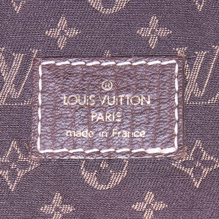 Louis Vuitton Saumur medium model shoulder bag in brown monogram canvas Idylle and brown leather - Detail D3