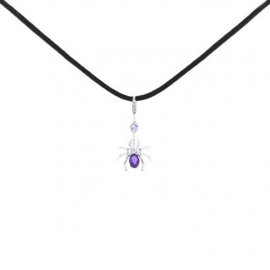 Pendentif Chaumet Attrape Moi Si Tu M'Aimes en or blanc,  améthyste, saphir rose et diamants