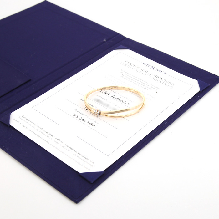 Brazalete rígido Chaumet Liens Séduction en oro rosa y diamantes - Detail D2