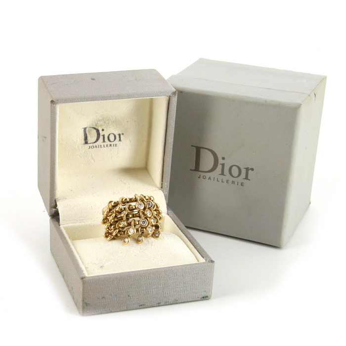 Anello Dior Coquine modello grande in oro giallo e diamanti - Detail D2